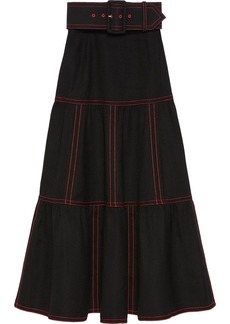 Gucci top-stitch midi skirt