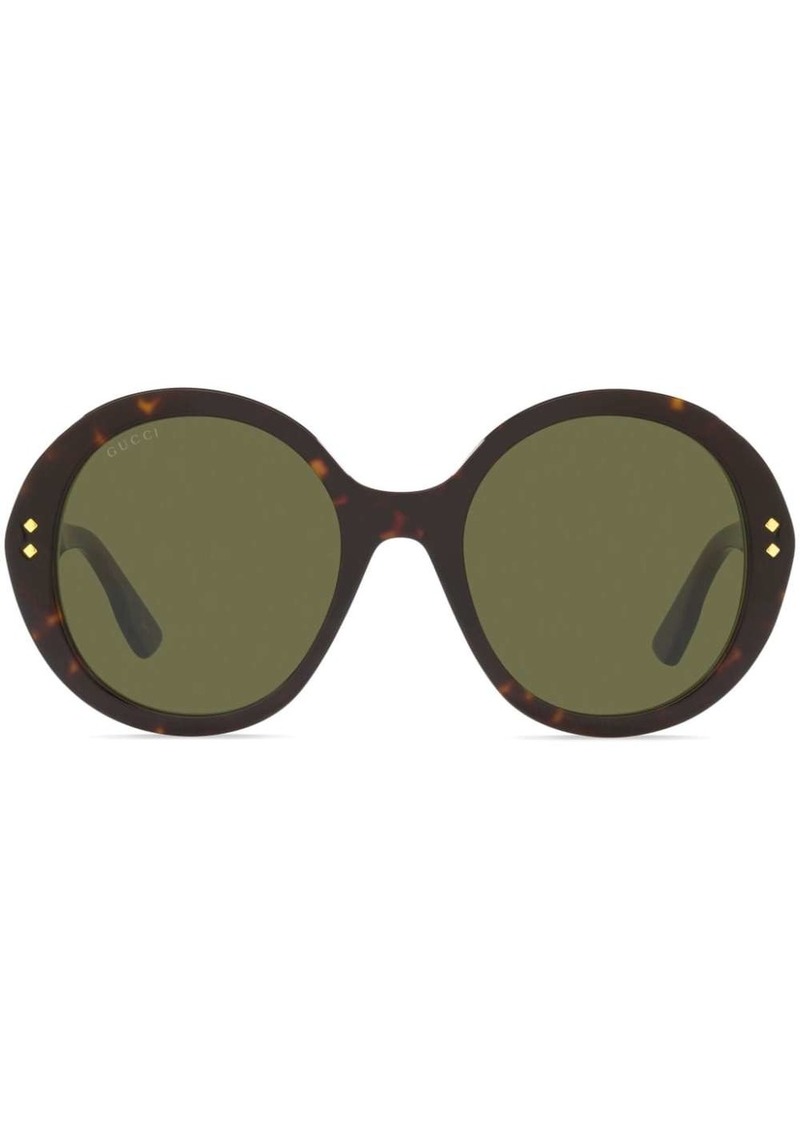 Gucci tortoiseshell-effect round-frame sunglasses