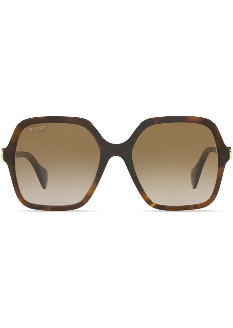 Gucci tortoiseshell-effect square-frame sunglasses