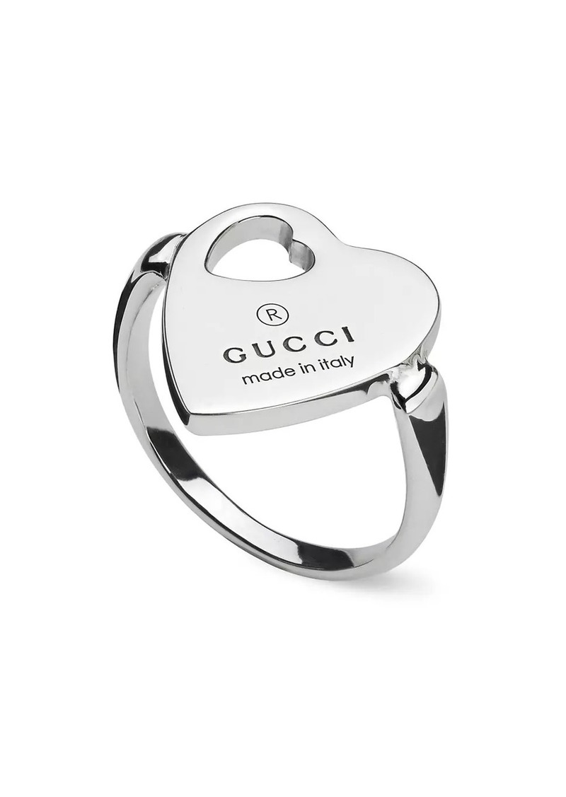 Gucci Trademark Sterling Silver Heart Ring