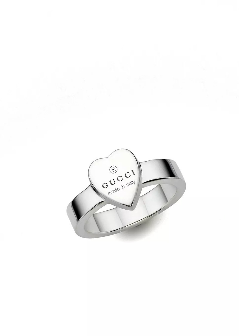 Gucci Trademark Sterling Silver Heart Ring