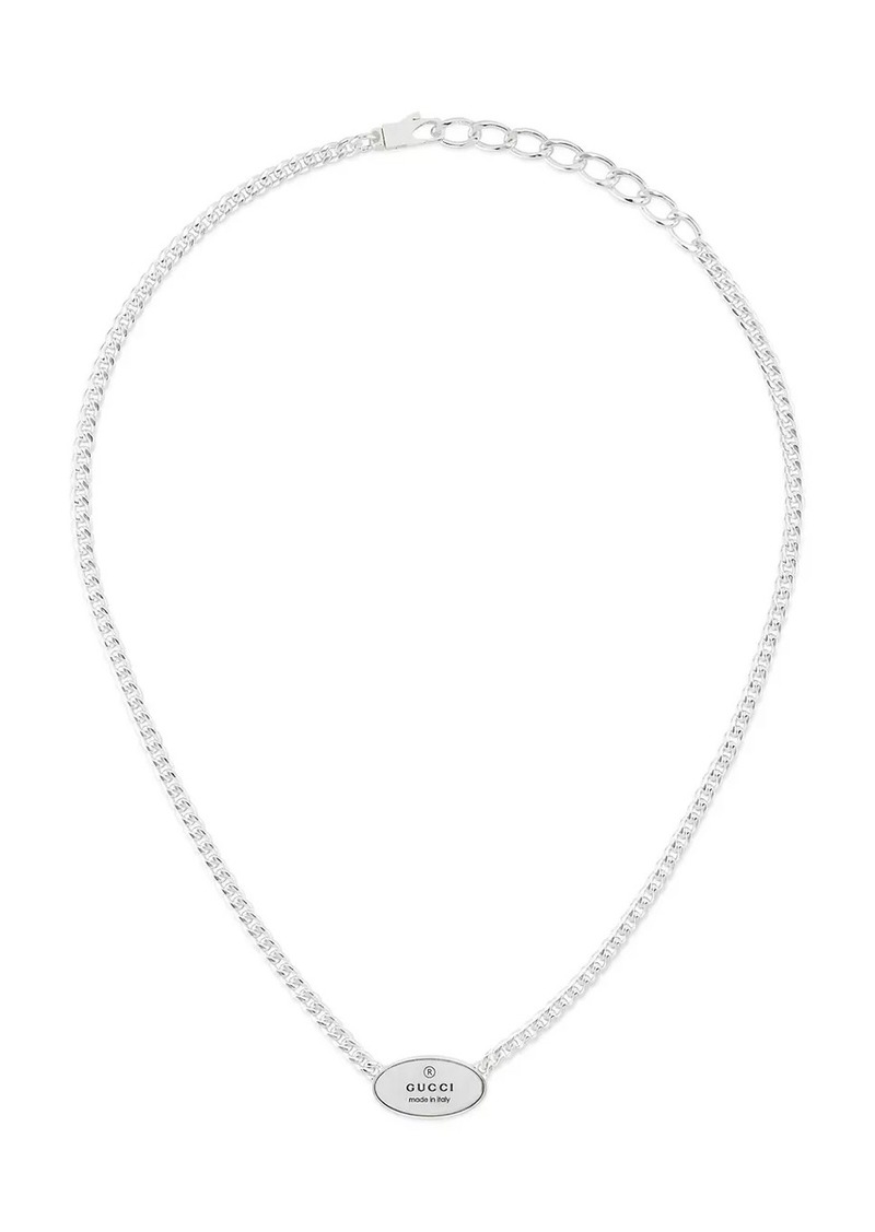 Gucci Trademark Sterling Silver Logo Necklace