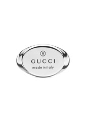 Gucci Trademark Sterling Silver Oval Signet Ring