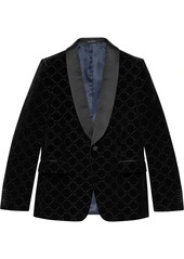 Gucci velvet-effect GG embroidery blazer