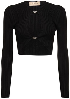 Gucci Viscose & Silk Blend Rib Cutout Sweater
