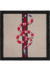 Gucci Web and Kingsnake print GG silk scarf