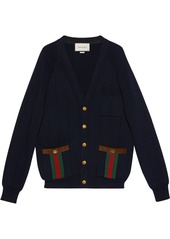 Gucci Web-detail knitted cardigan