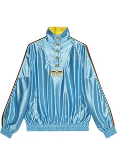 Gucci Web-detail shiny jersey sweatshirt