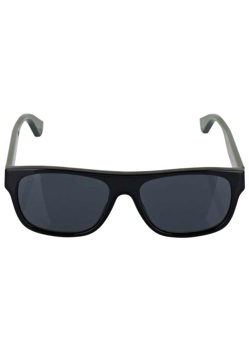 Gucci Web Motif Squared Acetate Sunglasses