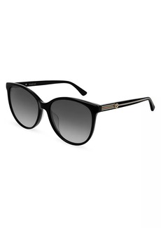 Gucci Web Wirecore 57MM Cat-Eye Sunglasses