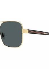 Gucci Web Wirecore Navigator Metal Sunglasses