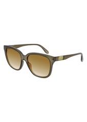 Women's Gucci 56mm Gradient Square Sunglasses - Light Brown/ Orange Gradient