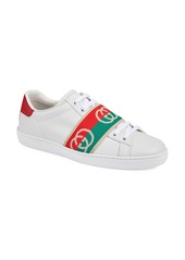 Gucci Ace Logo Band Sneaker in White/Green/Red at Nordstrom