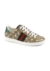 Gucci New Ace Bee GG Supreme Sneaker in Beige/Gold at Nordstrom