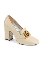 Gucci Victoire Block Heel Pump in Vintage White Leather at Nordstrom