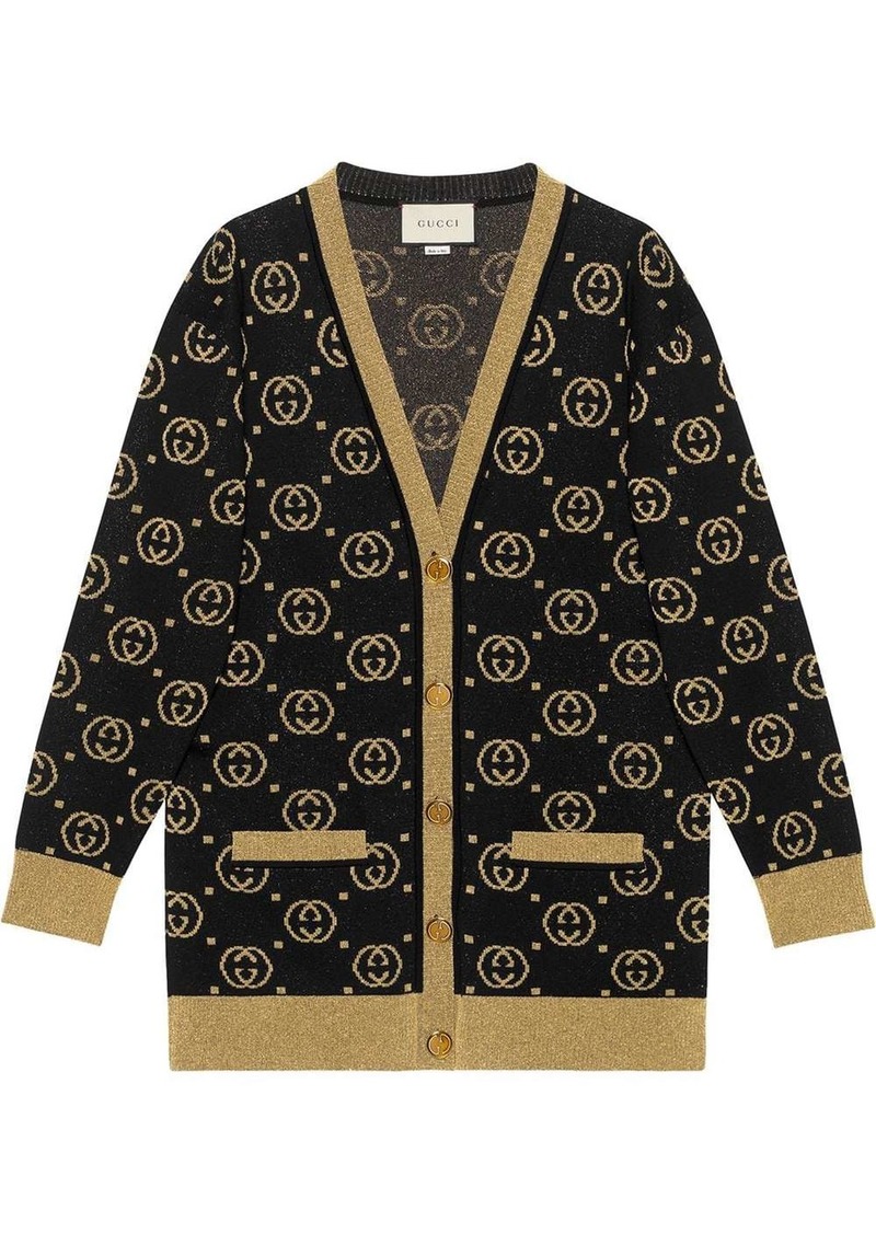 Gucci Oversized Gg V Neck Cardigan Sweaters