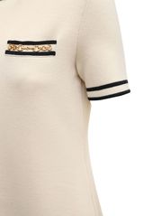 Gucci Wool Jacquard Knit Crewneck Mini Dress