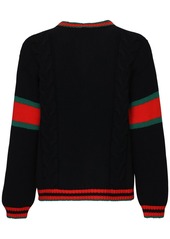 Gucci Wool Knit Cardigan W/ Web Details