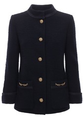Gucci Wool Tweed Crepe Jacket W/front Pockets