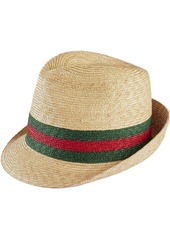 Gucci woven straw fedora hat