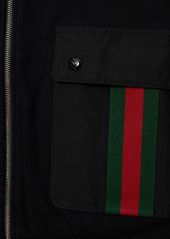 Gucci Zip-up Cotton Sweatshirt W/ Web Details