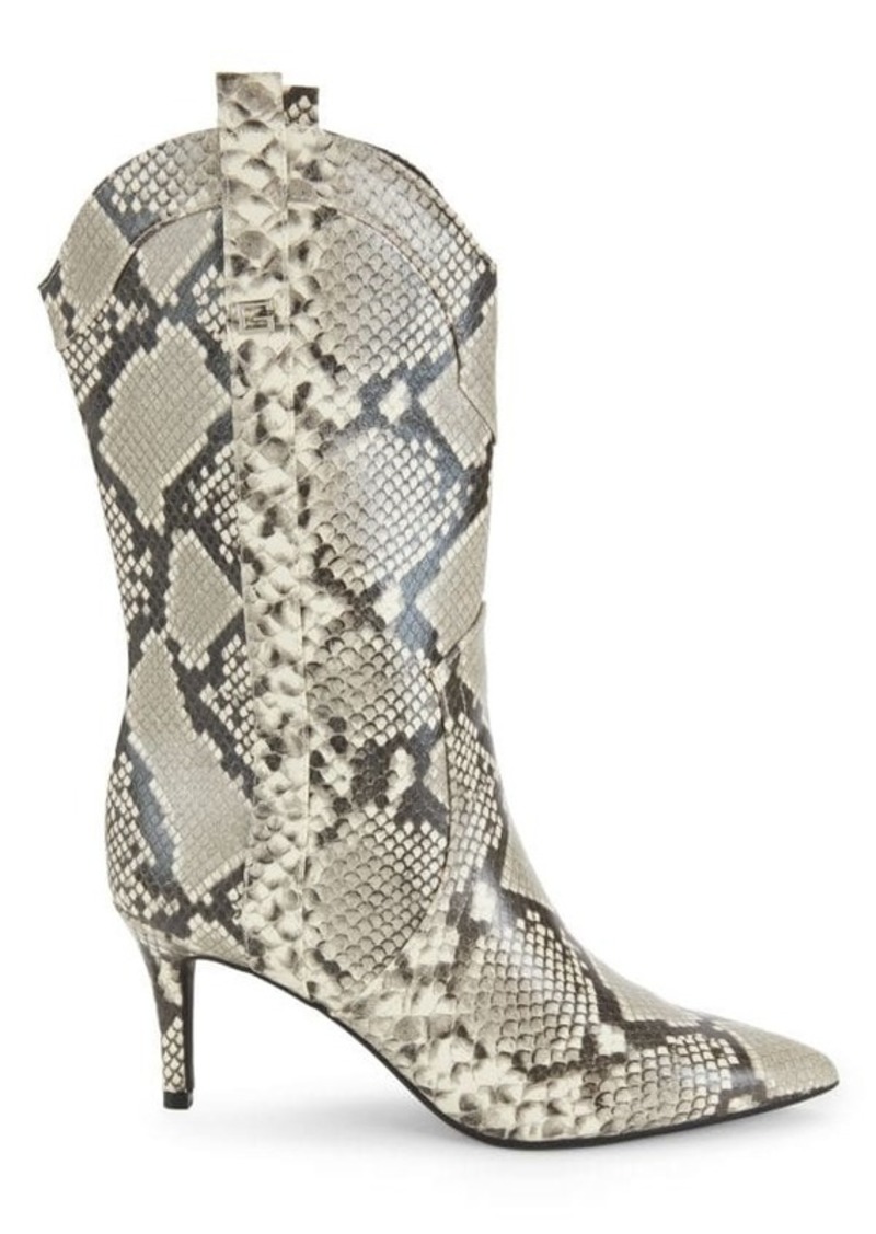 GUESS 76MM Snakeskin Print Stiletto Heel Boots