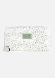 GUESS Abree Logo Floral Saffiano Medium Zip-Around Wallet