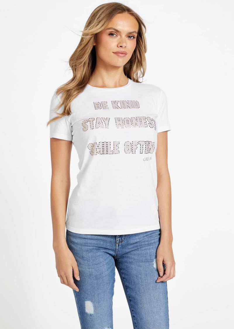 GUESS Be Kind Rhinestone Tee