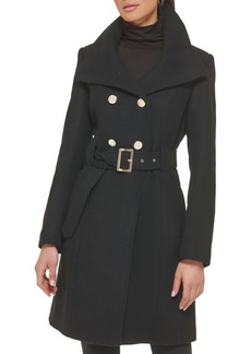 GUESS Belted Wool Blend Peacoat