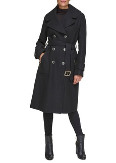 GUESS Belted Wool Blend Trench Coat