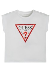 GUESS Big Girls Foil Print Logo Short Sleeve T-shirt