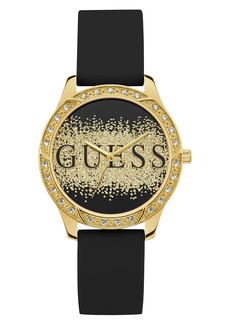 GUESS Black Glitter Logo Analog Watch