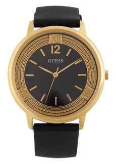 GUESS Black Silicone and Gold-Tone Watch