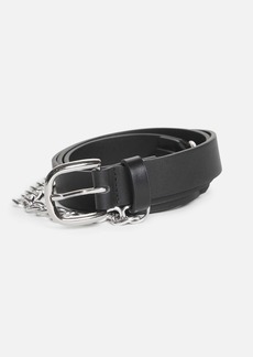 GUESS Chain and Faux-Leather Skinny Belt