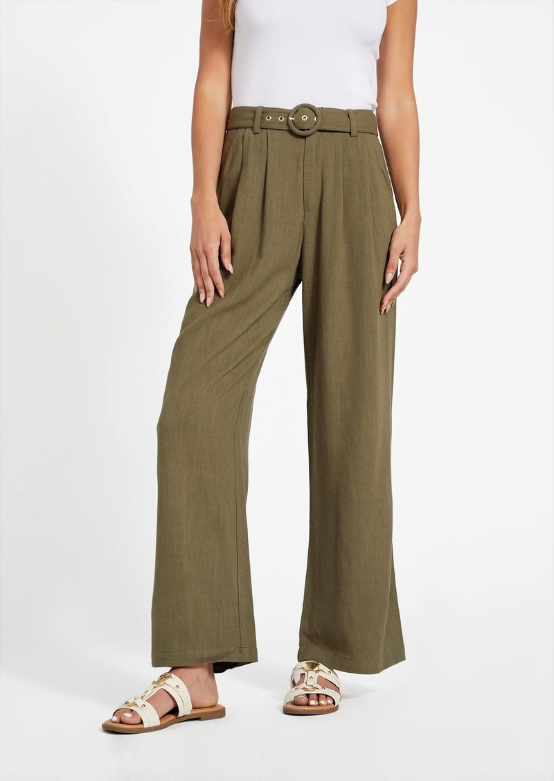 GUESS Charlie Belted Linen Pants