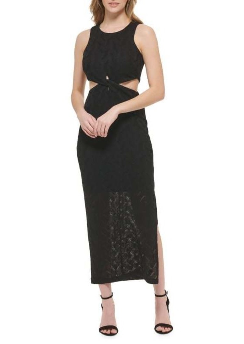 GUESS Cut Out Knit Maxi Dress