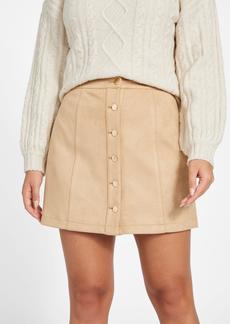 GUESS Erika Faux-Suede Button Skirt