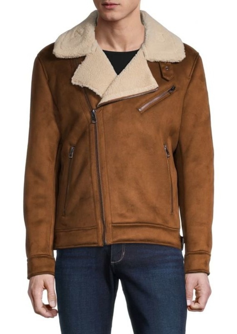 GUESS Faux Shearling Moto Jacket