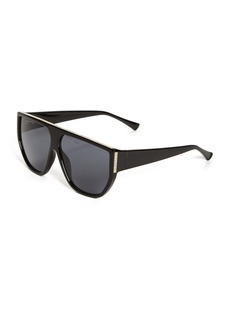 GUESS Flat Brow Plastic Round Sunglasses