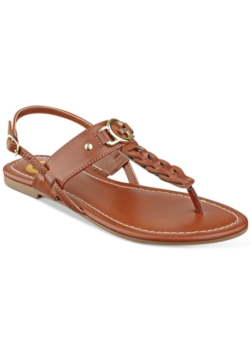 GUESS G by Guess Lorrie T-Strap Flat Sandals Women's Shoes | Shoes