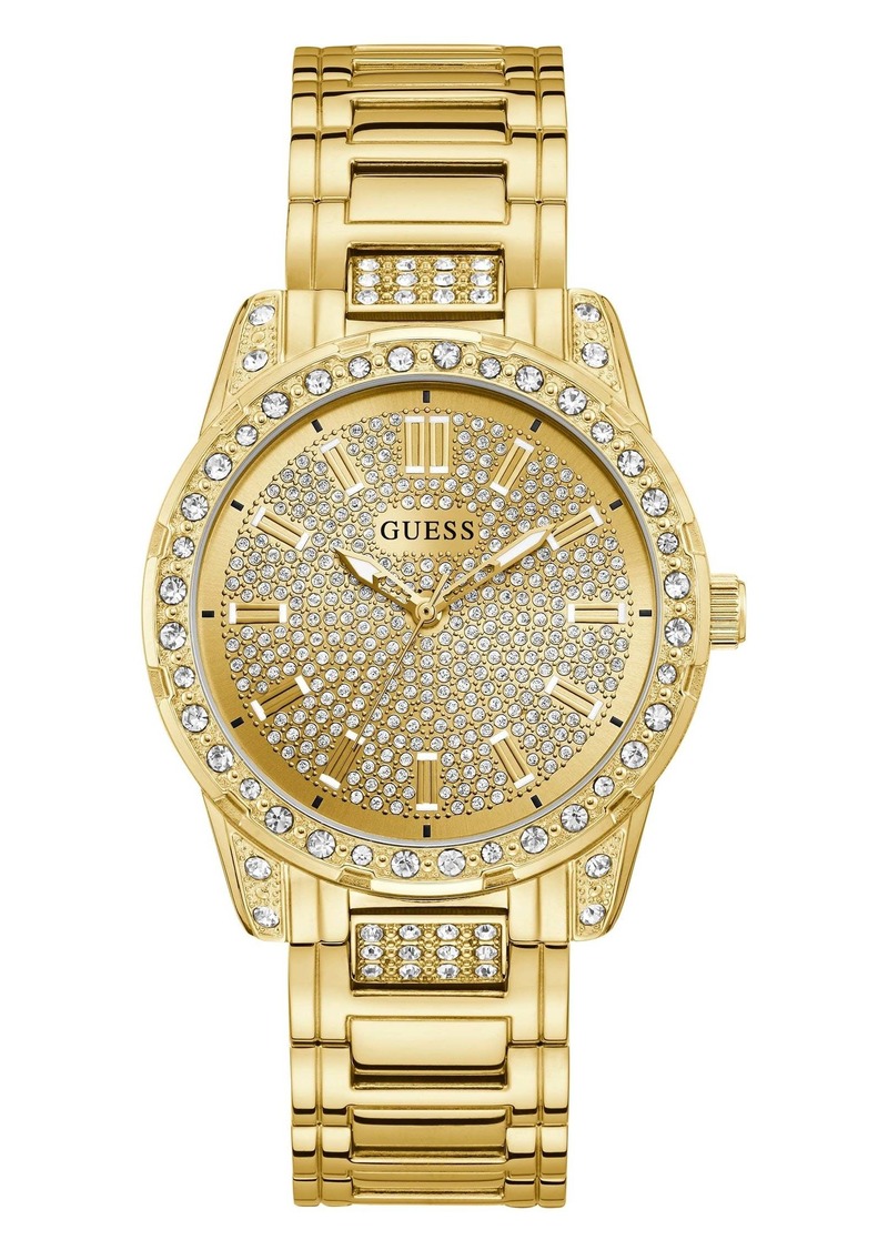 GUESS Gold-Tone Rhinestone Analog Watch