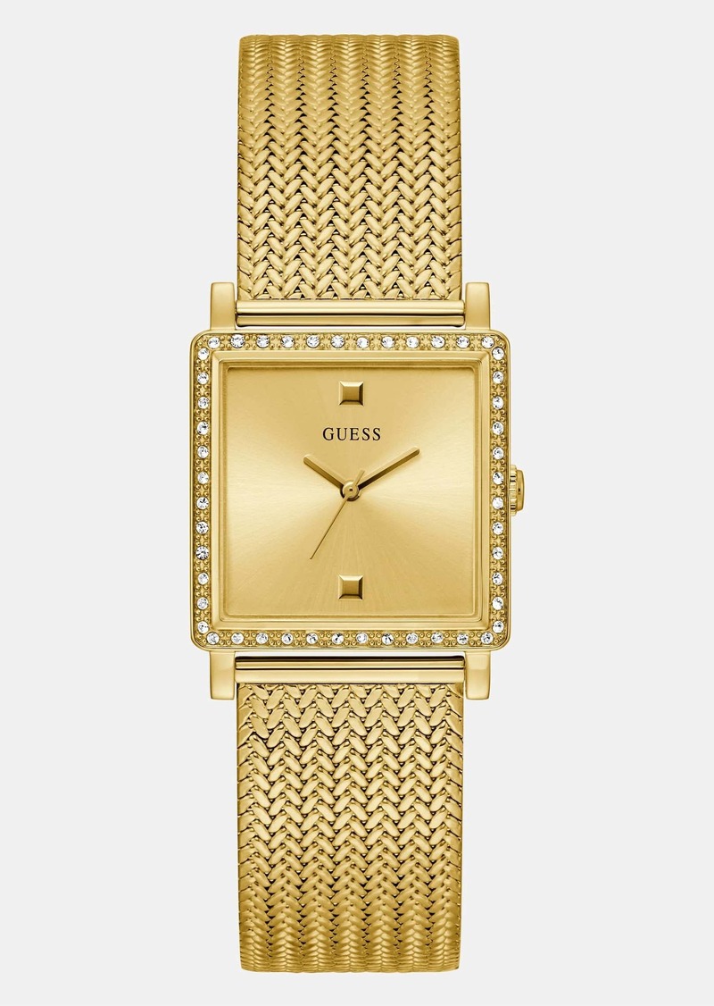 GUESS Gold-Tone Square Analog Watch