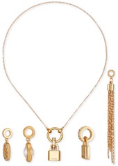 "Guess 4-Pc. Interchangeable Charm 18"" Pendant Necklace - Gold"