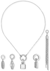 "Guess 4-Pc. Interchangeable Charm 18"" Pendant Necklace - Gold"