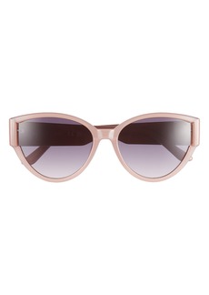 GUESS 56mm Cat Eye Sunglasses in Shiny Pink /Gradient Smoke at Nordstrom Rack