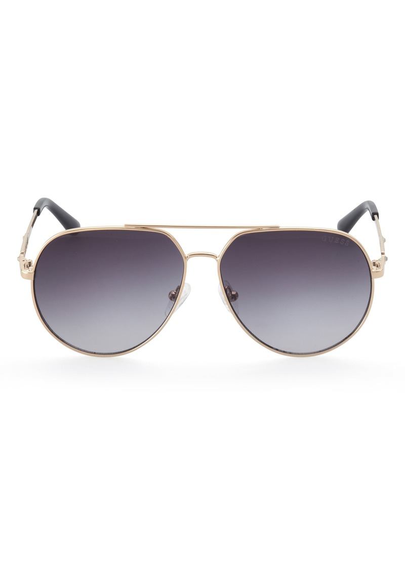 GUESS 56mm Gradient Pilot Sunglasses in Gold /Gradient Smoke at Nordstrom Rack