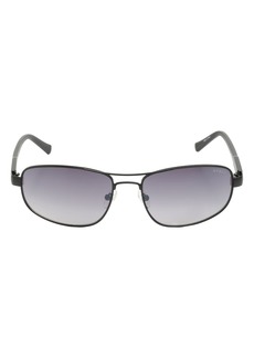 GUESS 60mm Oval Sunglasses in Matte Black /Smoke Mirror at Nordstrom Rack