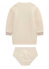 Guess Baby Girl Long Sleeve Dress and Stretch Jersey Bloomer - Cream