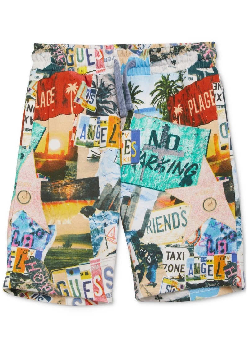 Guess Big Boys Printed Cotton Active Shorts - Pic-open