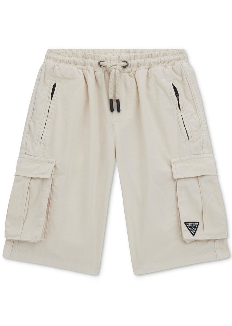 Guess Big Boys Pull On Drawstring Waist Woven Twill Cargo Shorts - Quick Sand